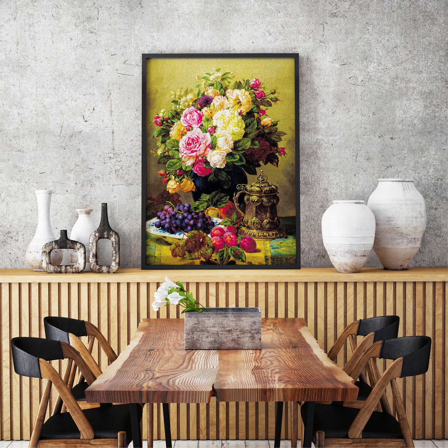 1000 Pieces Jigsaw Puzzle - Jean-Baptiste Robie: Still Life with Roses (1107)