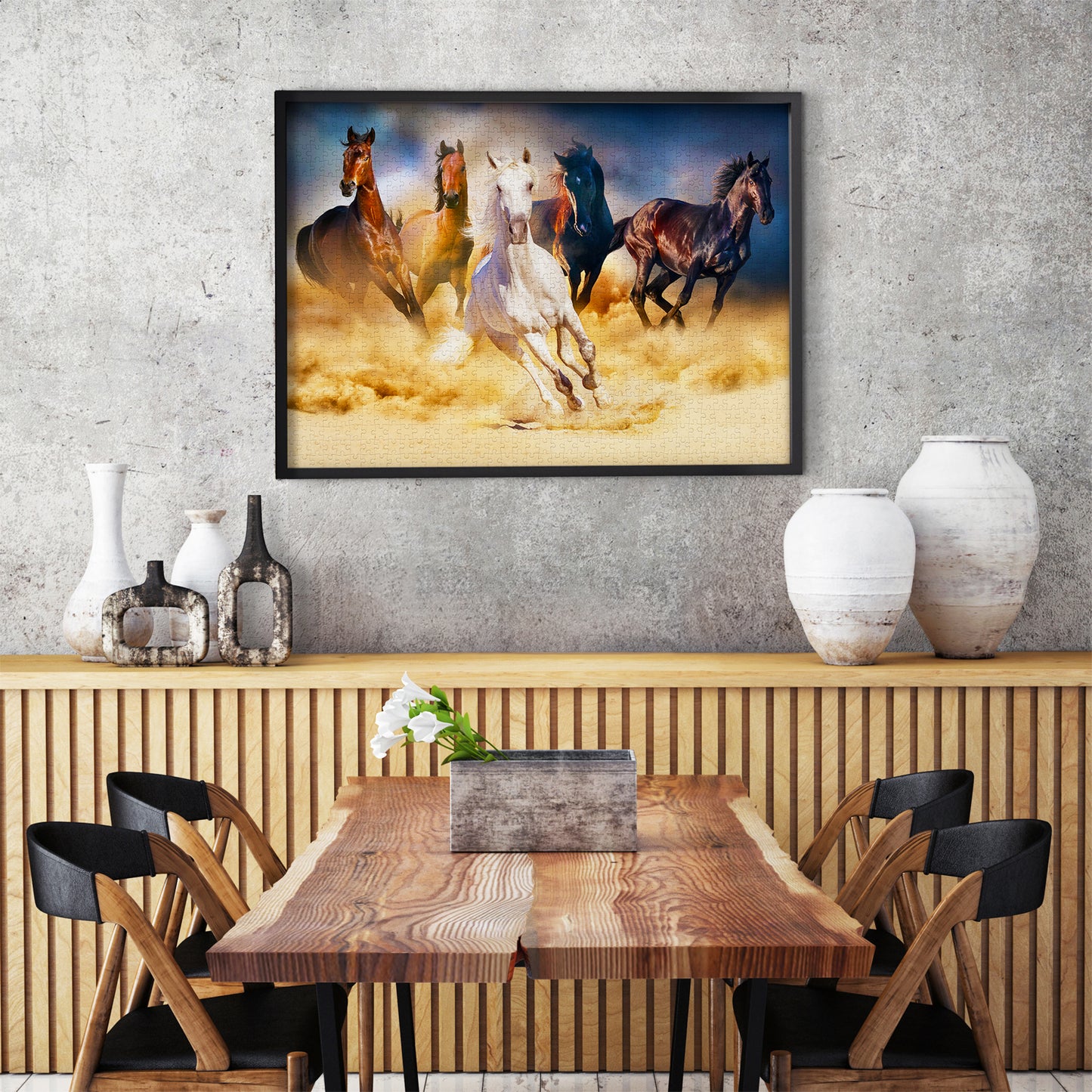 1000 Pieces Jigsaw Puzzle - Horses Running in the Desert (1356)