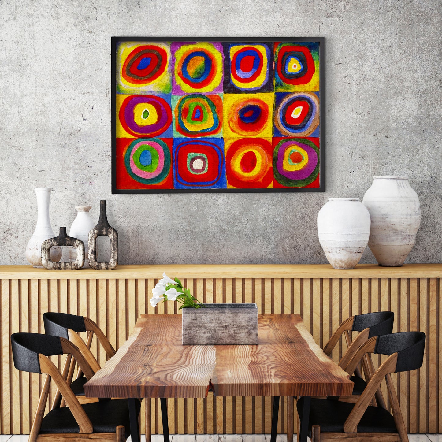 1000 Pieces Jigsaw Puzzle - Vassily Kandinsky: Color Study - Squares with Concentric Circles (1542)