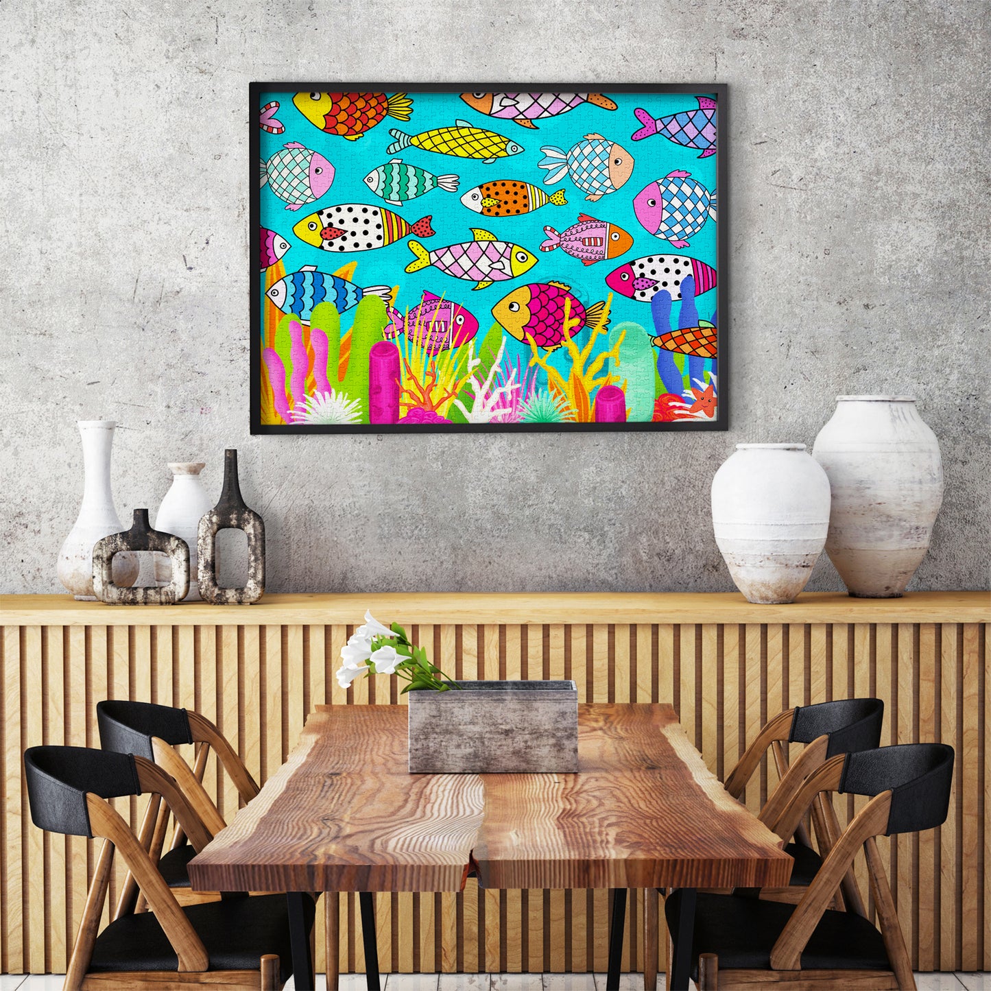 1000 Pieces Jigsaw Puzzle - Patterned Fishes (2049)