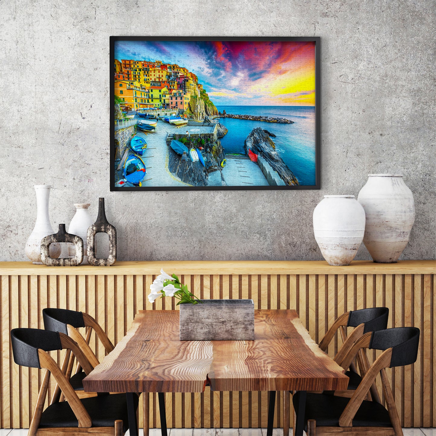 1000 Pieces Jigsaw Puzzle - Manarola Harbor at Sunset, Cinque Terre, Italy (2084)