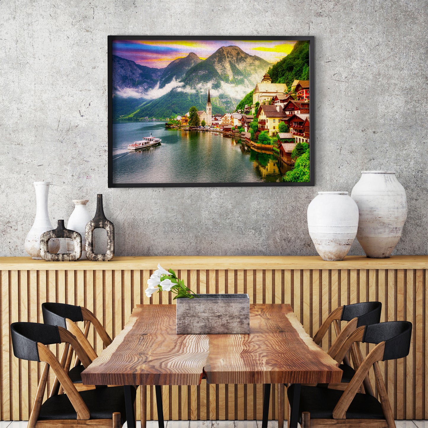 1000 Pieces Jigsaw Puzzle - Hallstatt Town at Sunset, Austria (2089)