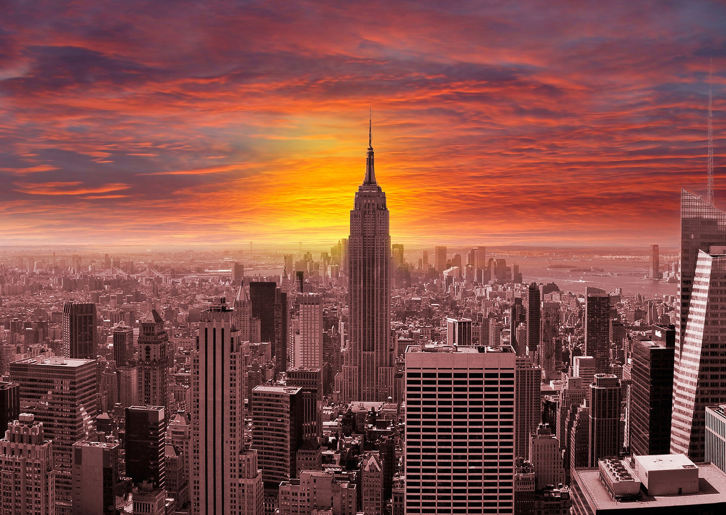 1000 Pieces Jigsaw Puzzle - Sunset Over New York Skyline (1068)