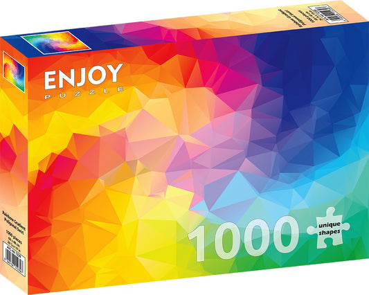 1000 Pieces Jigsaw Puzzle - Rainbow Gradient Poligonal Swirl