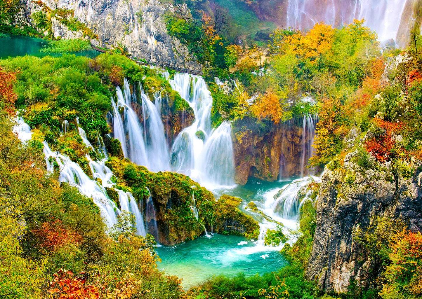 1000 Pieces Jigsaw Puzzle - Plitvice Waterfalls in Autumn (1266)