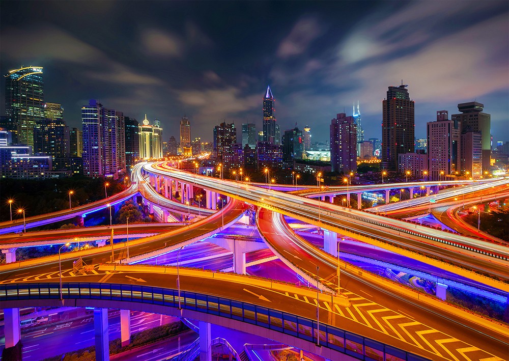 1000 Pieces Jigsaw Puzzle - Shanghai Downtown at Night (1275)