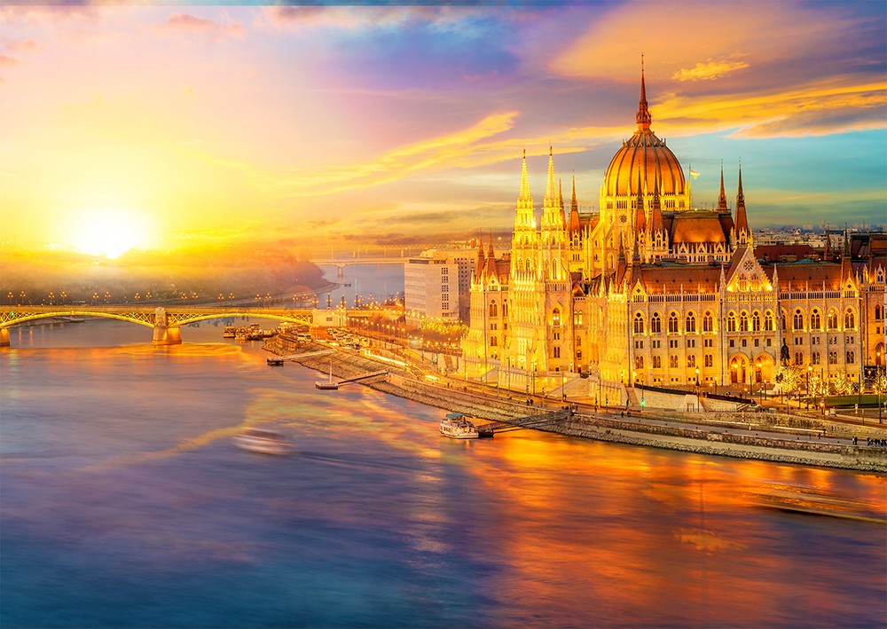 1000 Pieces Jigsaw Puzzle - Hungarian Parliament at Sunset (1362)