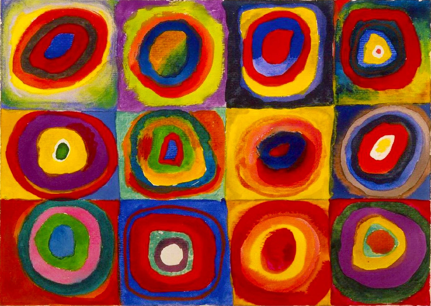 1000 Pieces Jigsaw Puzzle - Vassily Kandinsky: Color Study - Squares with Concentric Circles (1542)