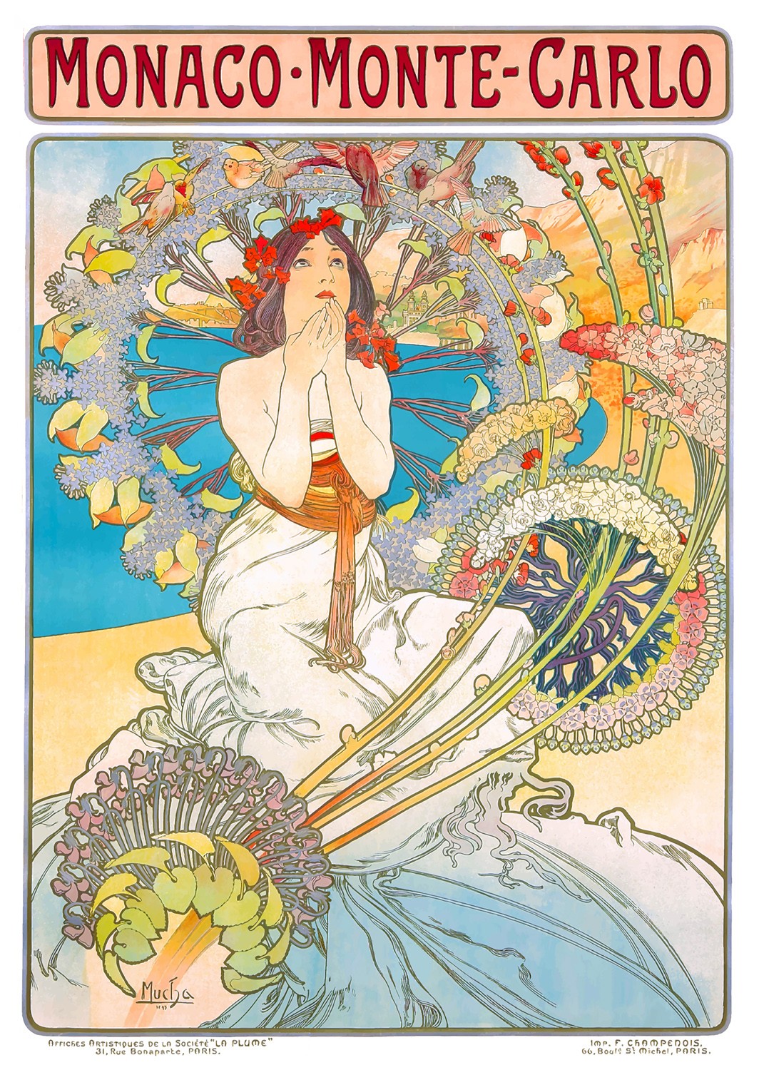 1000 Pieces Jigsaw Puzzle - Alfons Mucha: Monaco Monte Carlo (1560)