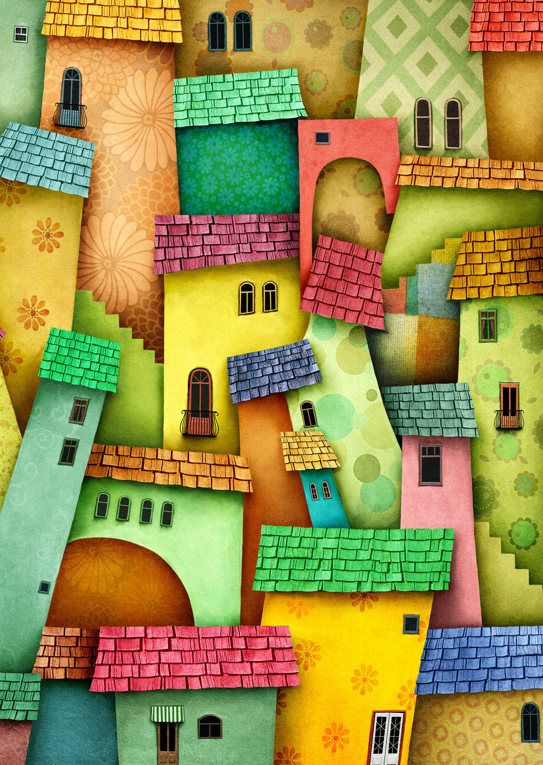 1000 Pieces Jigsaw Puzzle - Joyful Houses (1629)