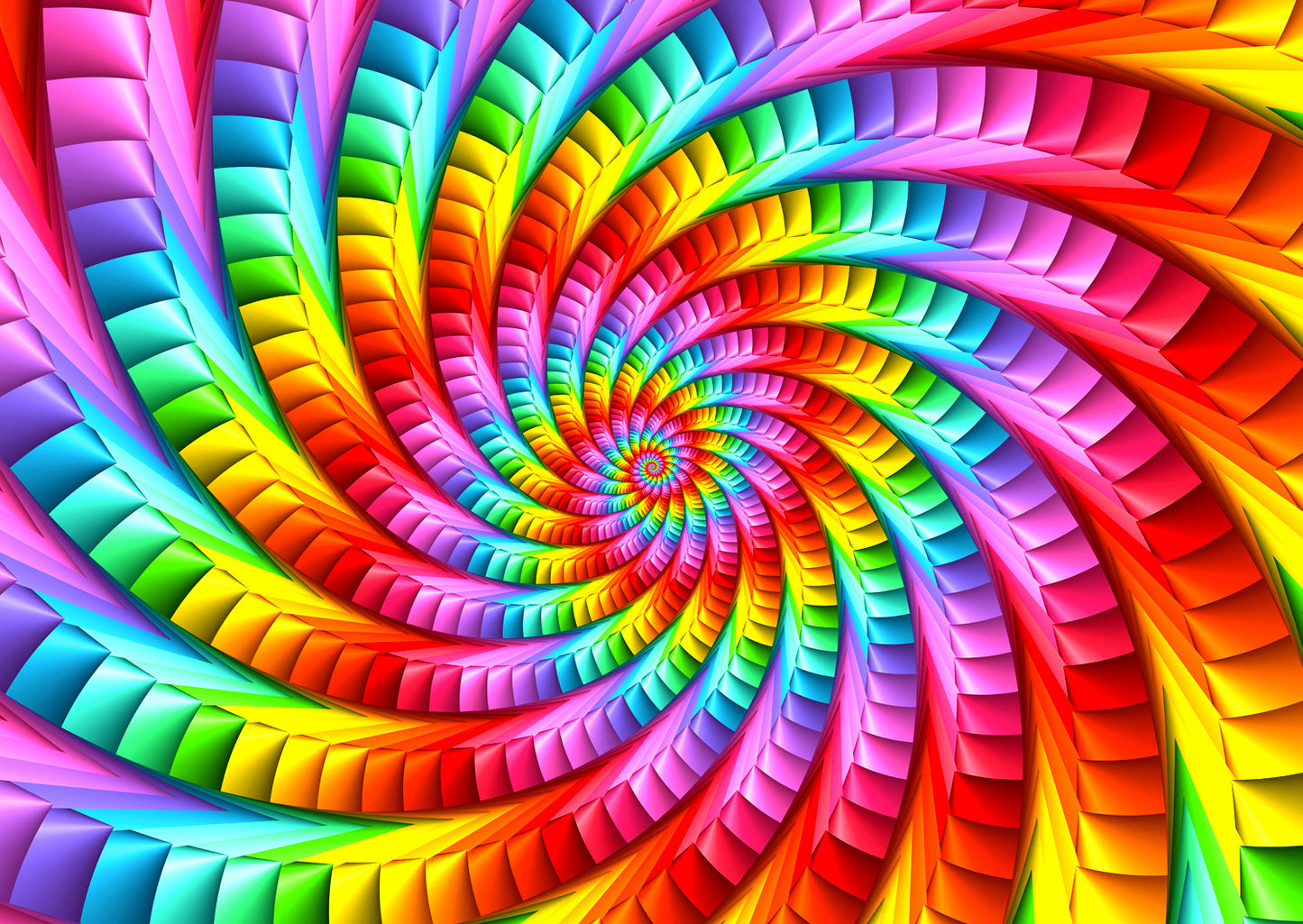 1000 Pieces Jigsaw Puzzle - Psychedelic Rainbow Spiral (1635)