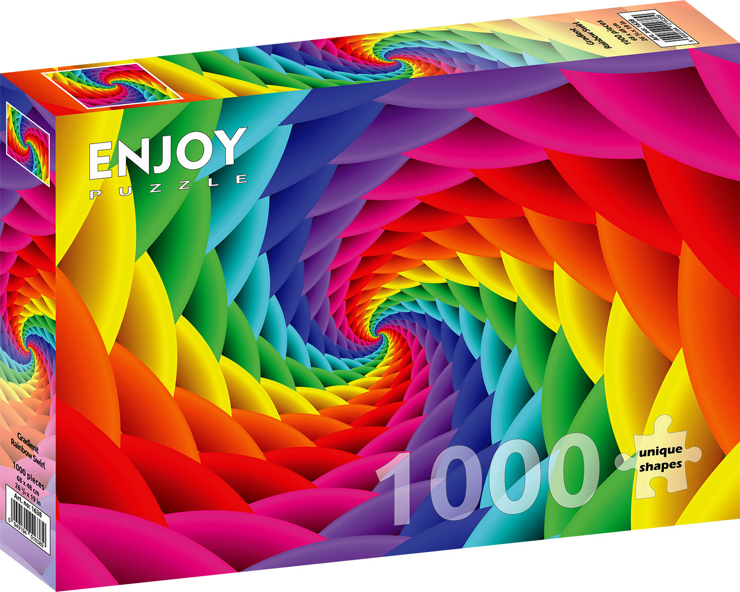 1000 Pieces Jigsaw Puzzle - Gradient Rainbow Swirl