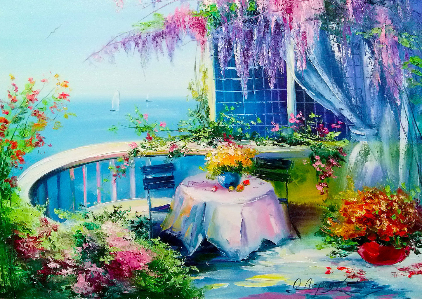 1000 Pieces Jigsaw Puzzle - Flowering Balcony (1708)