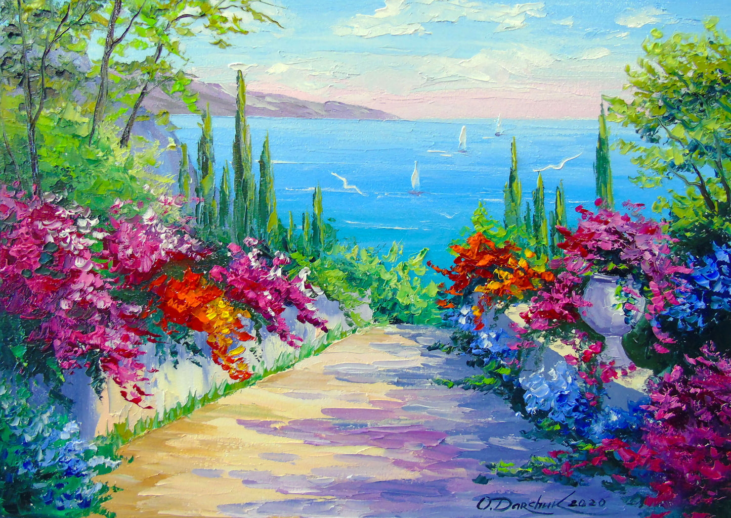 1000 Pieces Jigsaw Puzzle - Sunny Road to the Sea (1747)