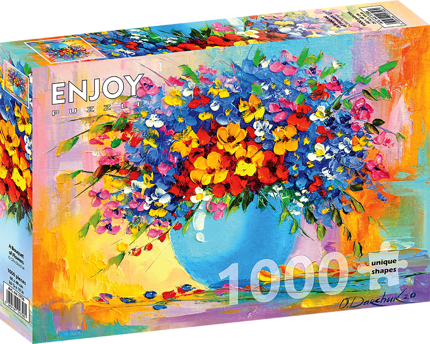 ENJOY Puzzle 1000 Teile Für Erwachsene – 'Delicate Summer Roses', Matte Oberfläche, Weicher Griff, Feste Verbindung
