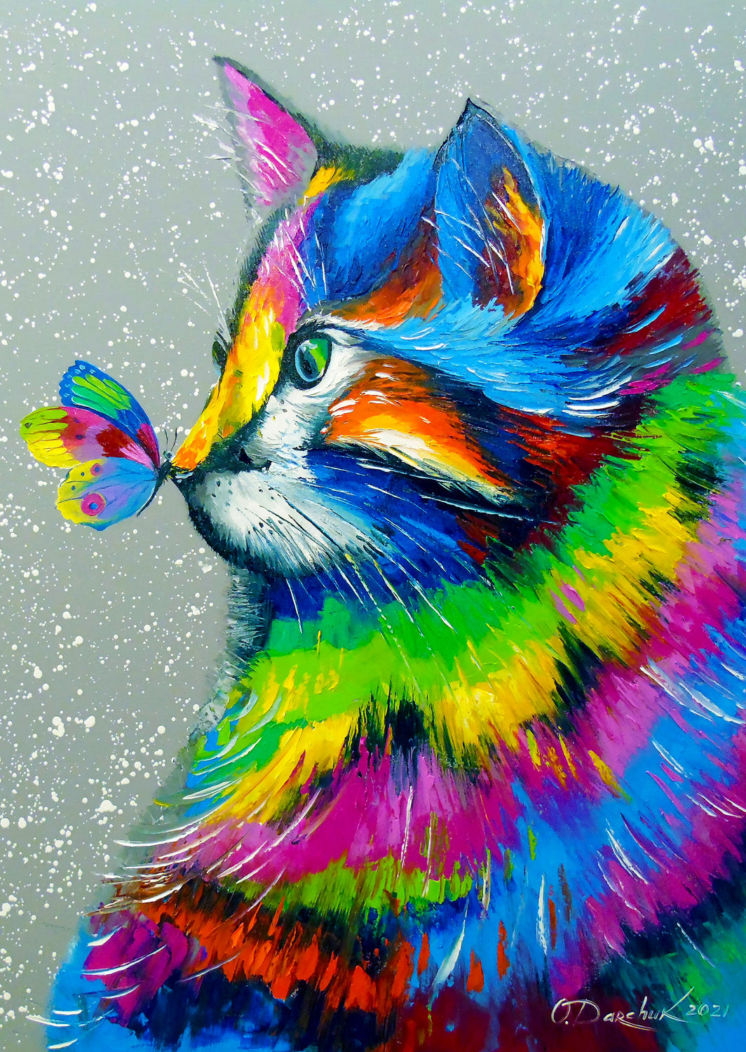 1000 Pieces Jigsaw Puzzle - Bright Cat and Butterfly (1781)