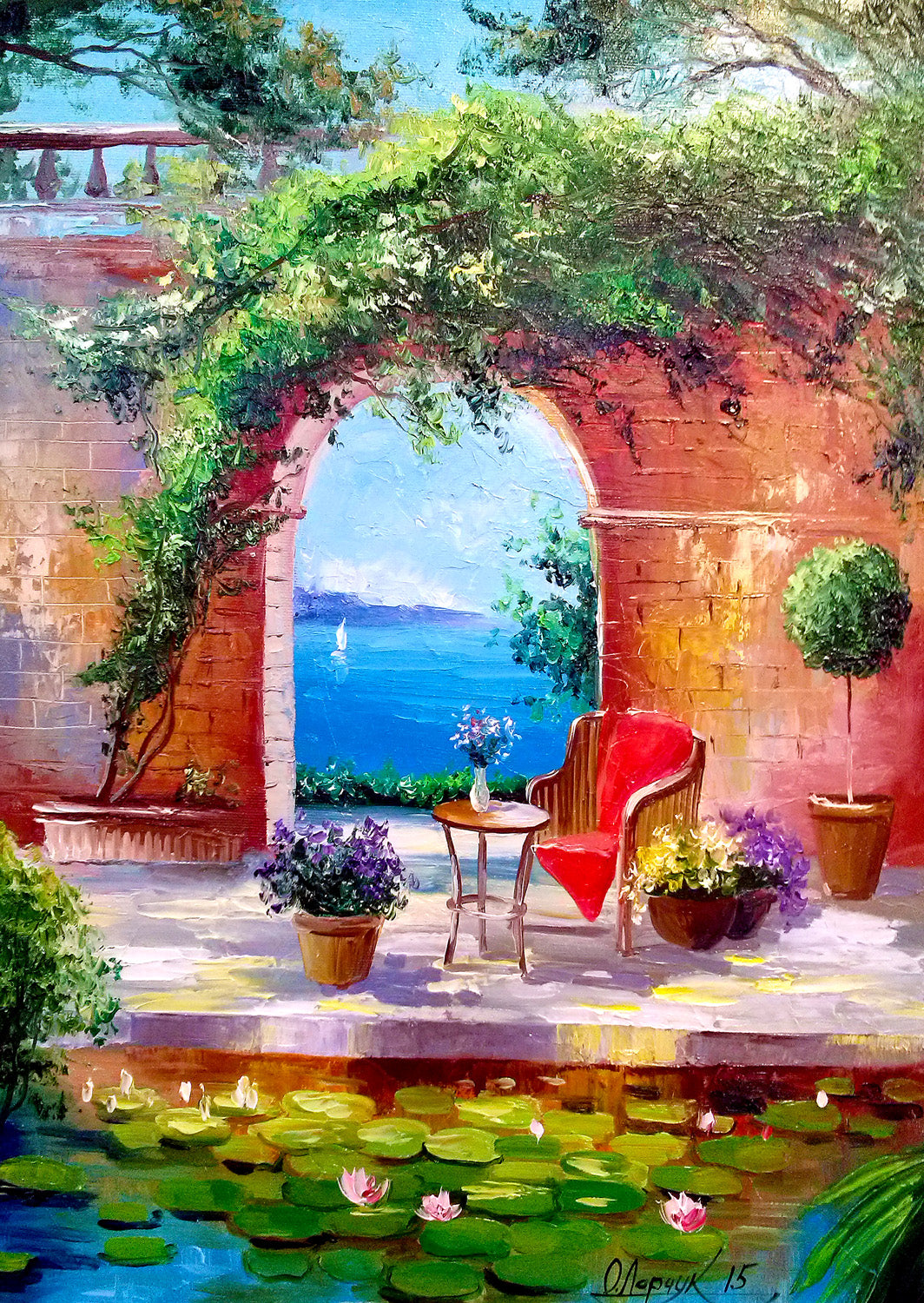 1000 Pieces Jigsaw Puzzle - Sea View Through the Arch (1838)