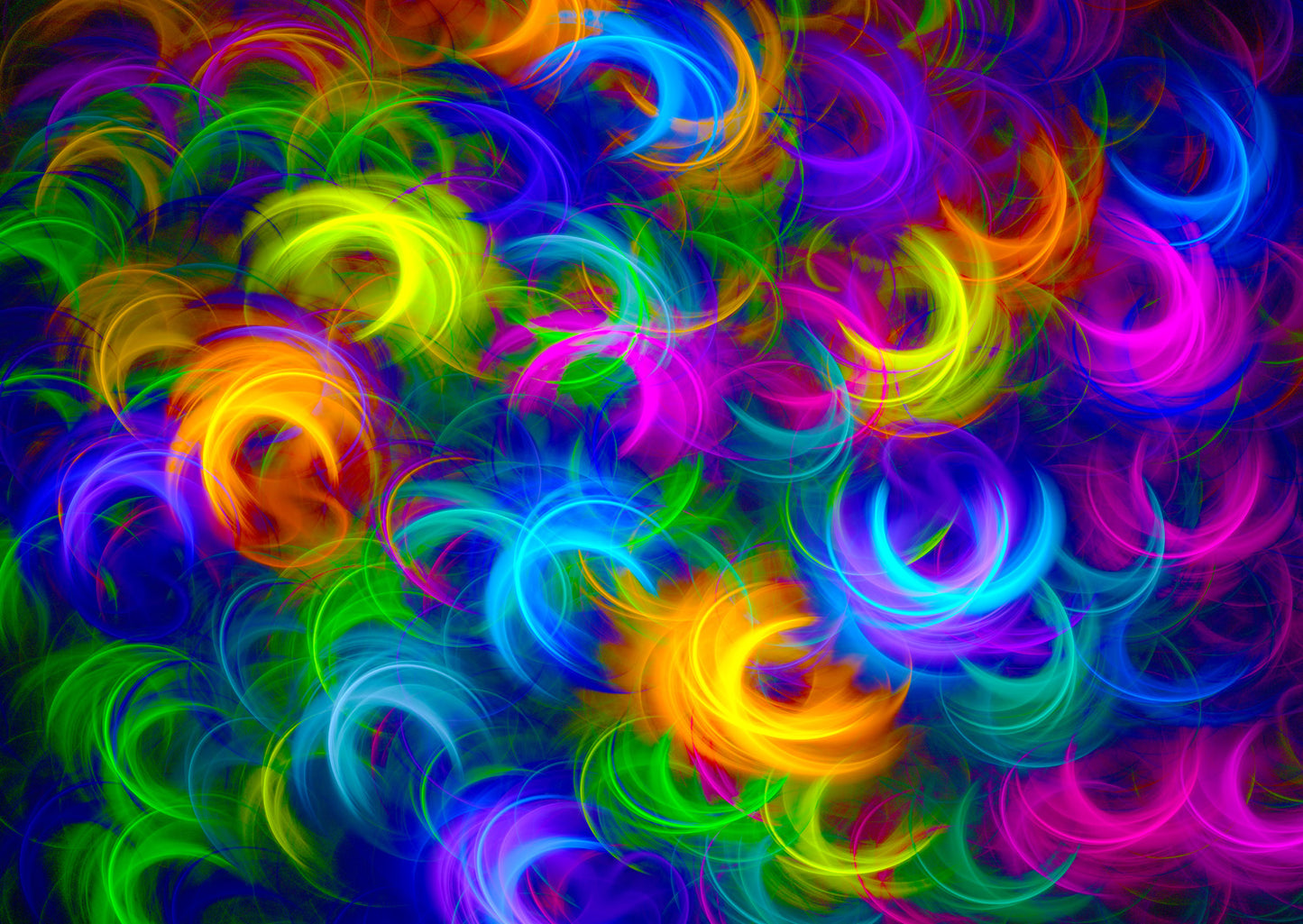 1000 Pieces Jigsaw Puzzle - Abstract Neon Feathers (1964)