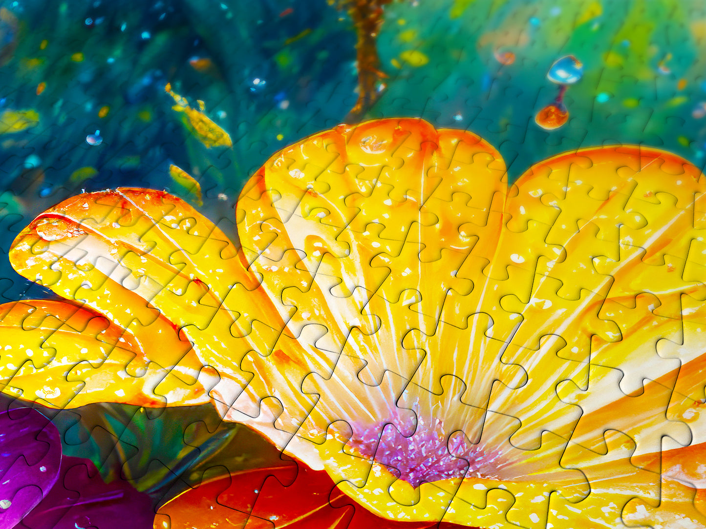 1000 Pieces Jigsaw Puzzle - Flowers in the Rain (2130)