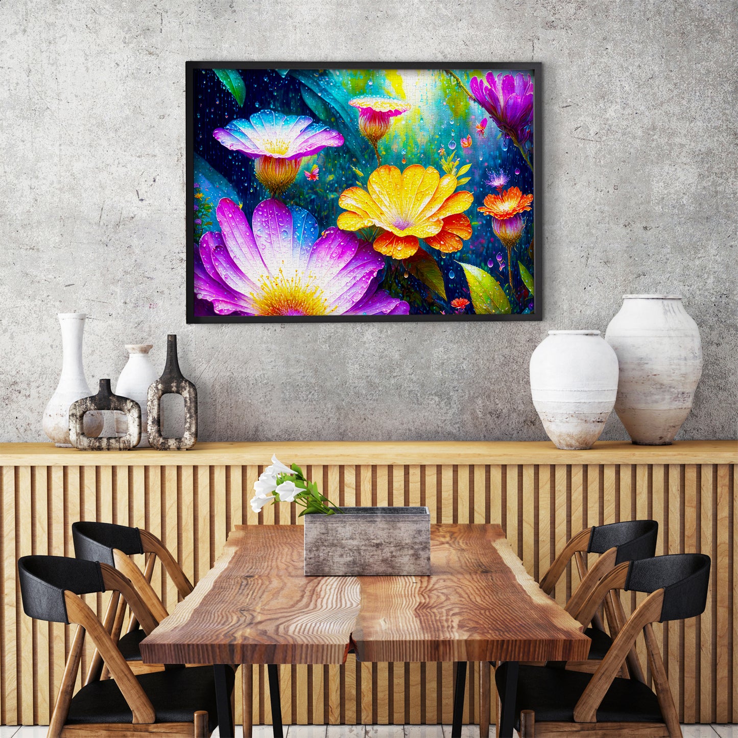 1000 Pieces Jigsaw Puzzle - Flowers in the Rain (2130)
