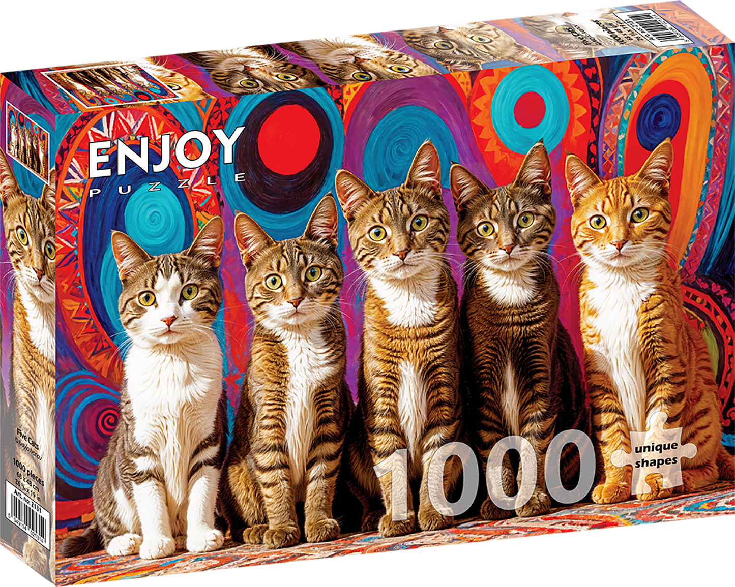 1000 Pieces Jigsaw Puzzle - Five Cats (2131)