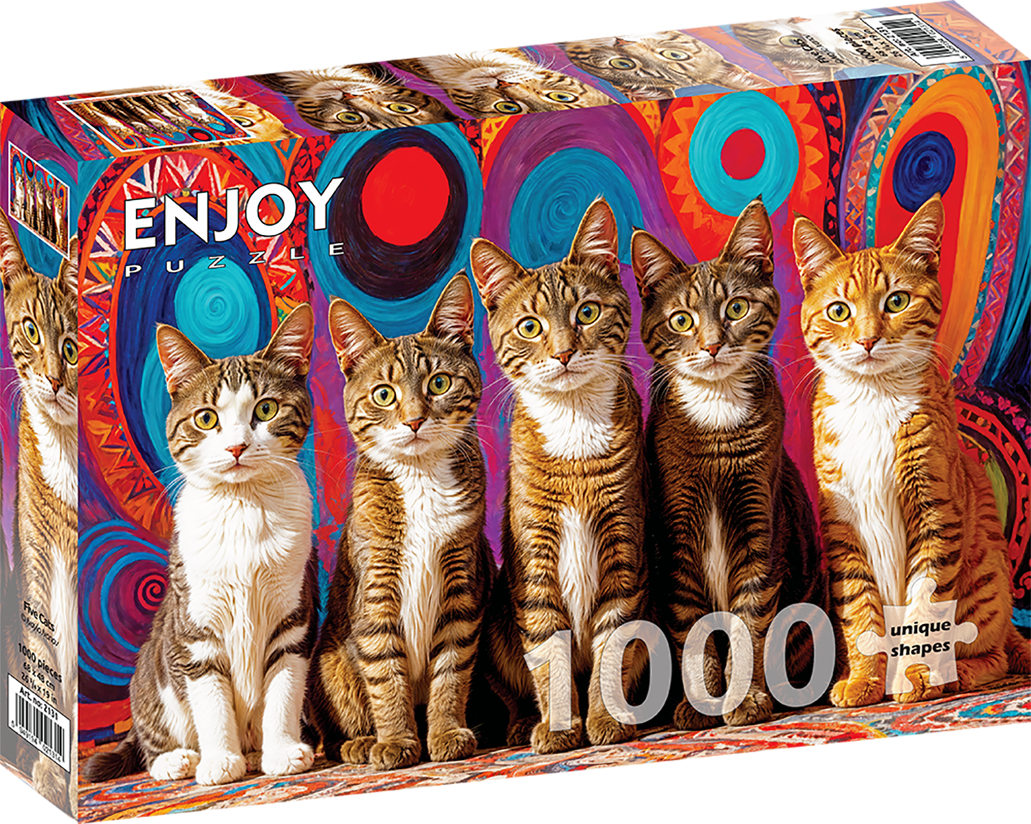 1000 Pieces Jigsaw Puzzle - Five Cats (2131)