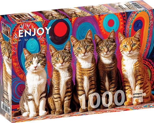 1000 Pieces Jigsaw Puzzle - Five Cats (2131)