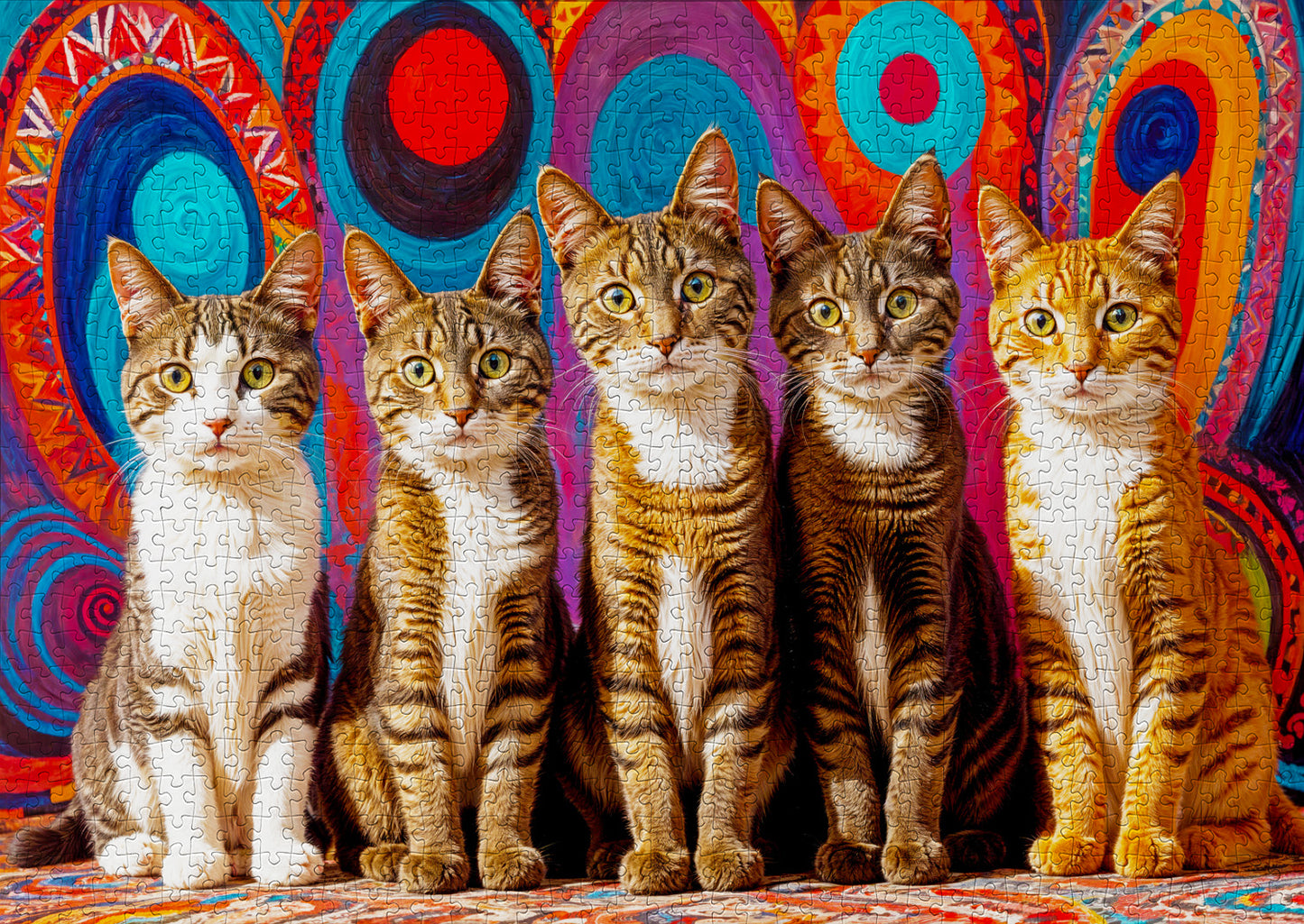 1000 Pieces Jigsaw Puzzle - Five Cats (2131)