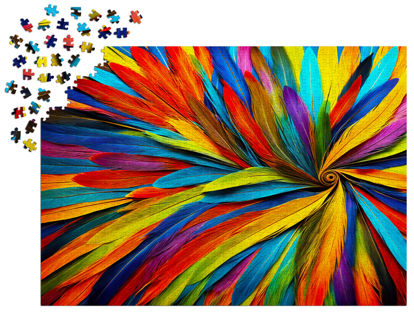 1000 Pieces Jigsaw Puzzle - Colorful Feathers (2133)