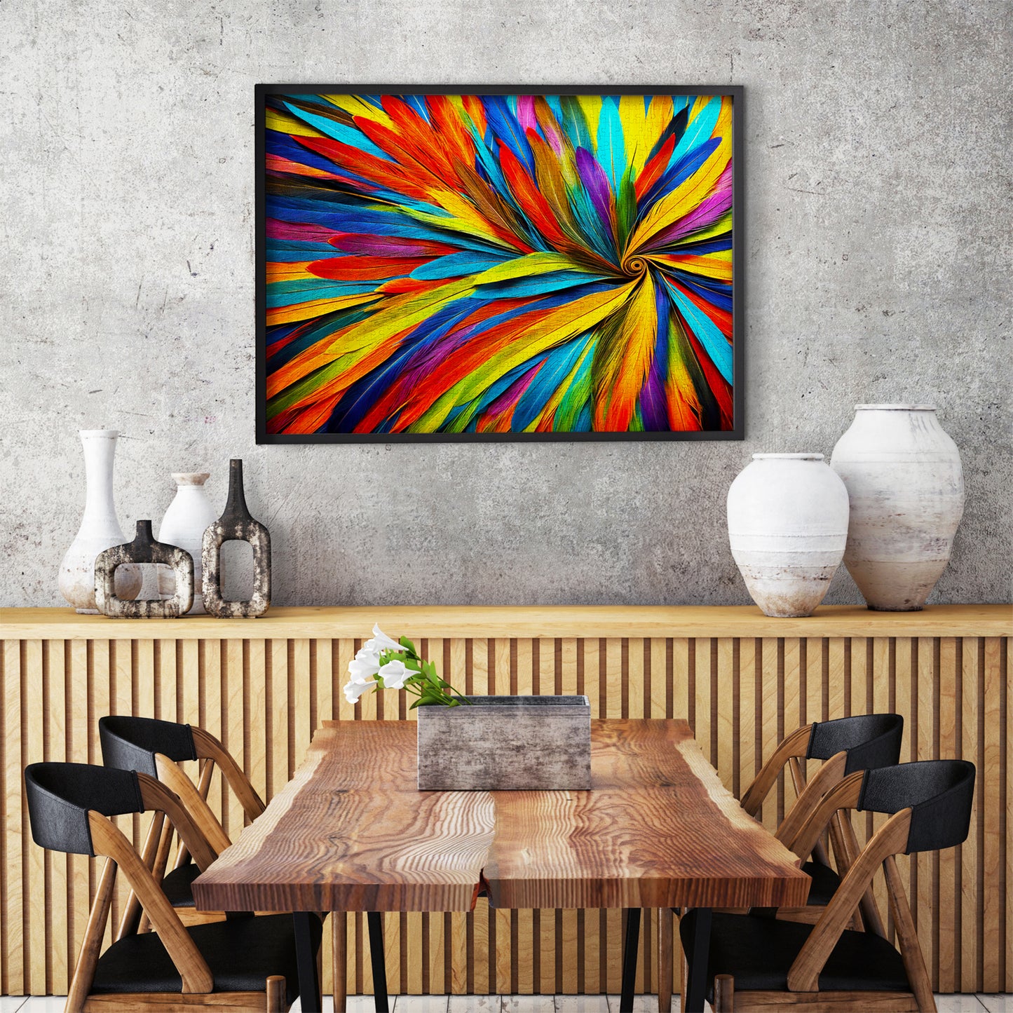 1000 Pieces Jigsaw Puzzle - Colorful Feathers (2133)