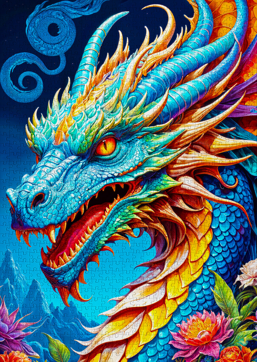 1000 Pieces Jigsaw Puzzle - Blue Dragon (2143)