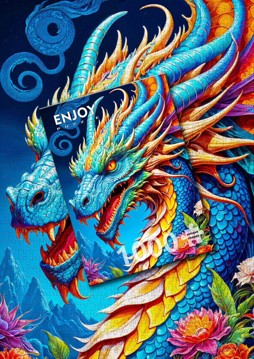 1000 Pieces Jigsaw Puzzle - Blue Dragon (2143)