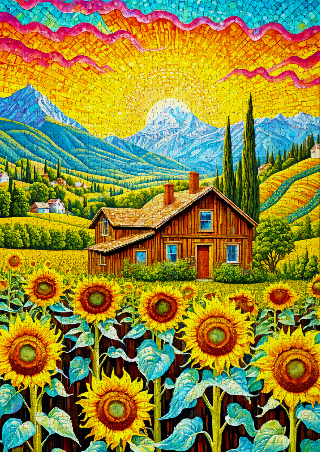 1000 Pieces Jigsaw Puzzle - Sunflower House (2145)