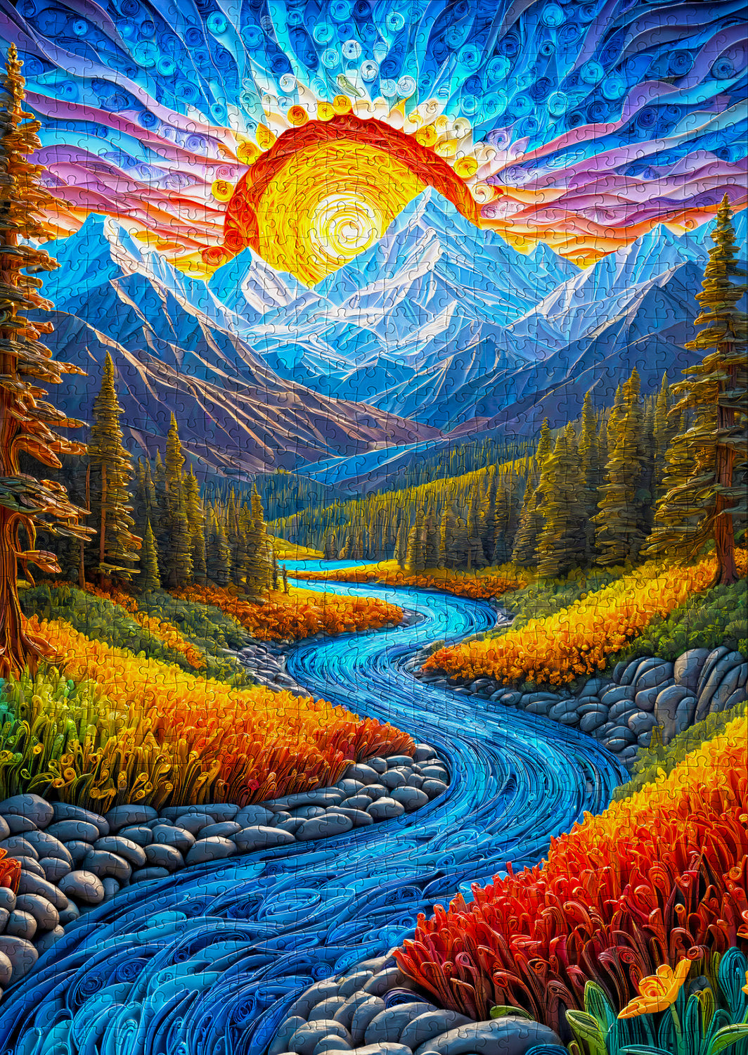 1000 Pieces Jigsaw Puzzle - Sunrise Landscape (2154)