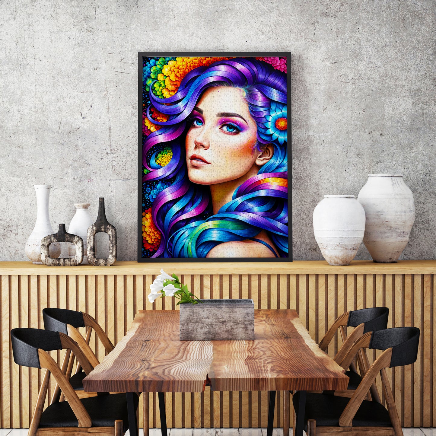 1000 Pieces Jigsaw Puzzle - Rainbow Flower Portrait (2172)