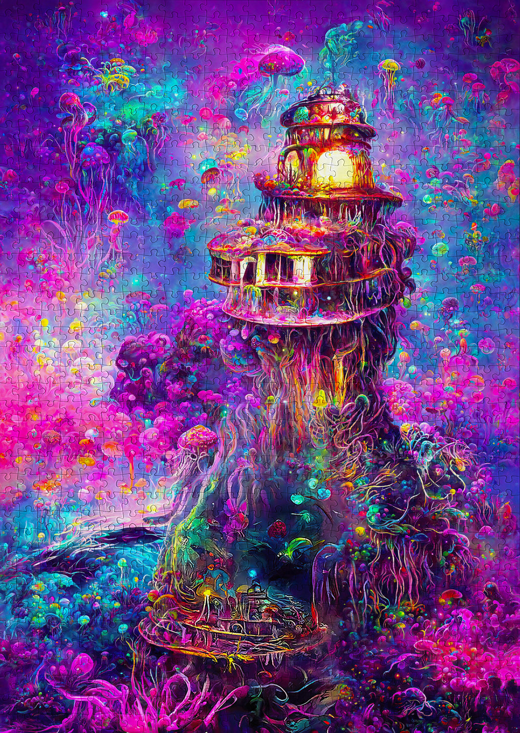 1000 Pieces Jigsaw Puzzle - Underwater Lighthouse (2216)