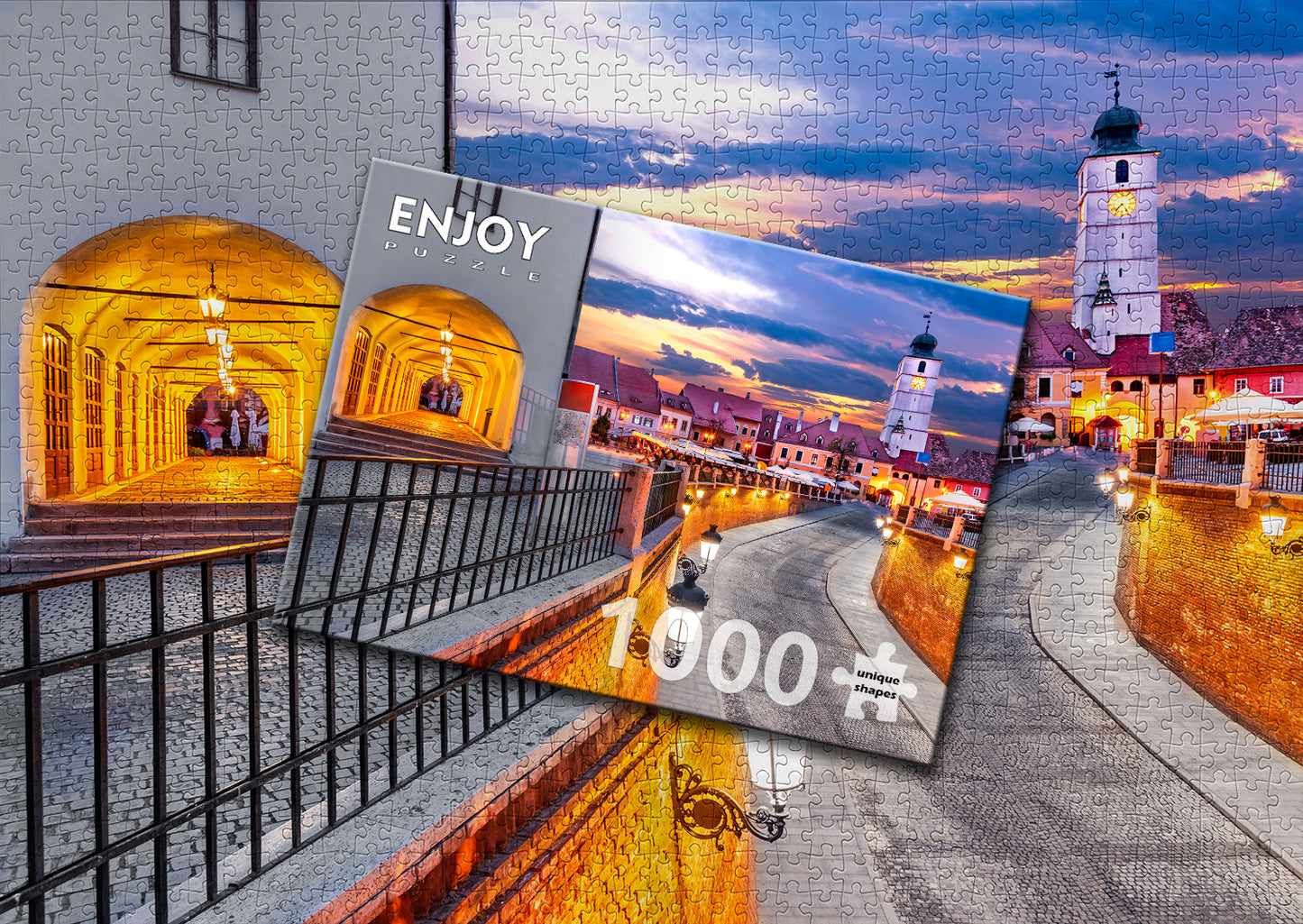 1000 Pieces Jigsaw Puzzle - The Small Square, Sibiu (1041)