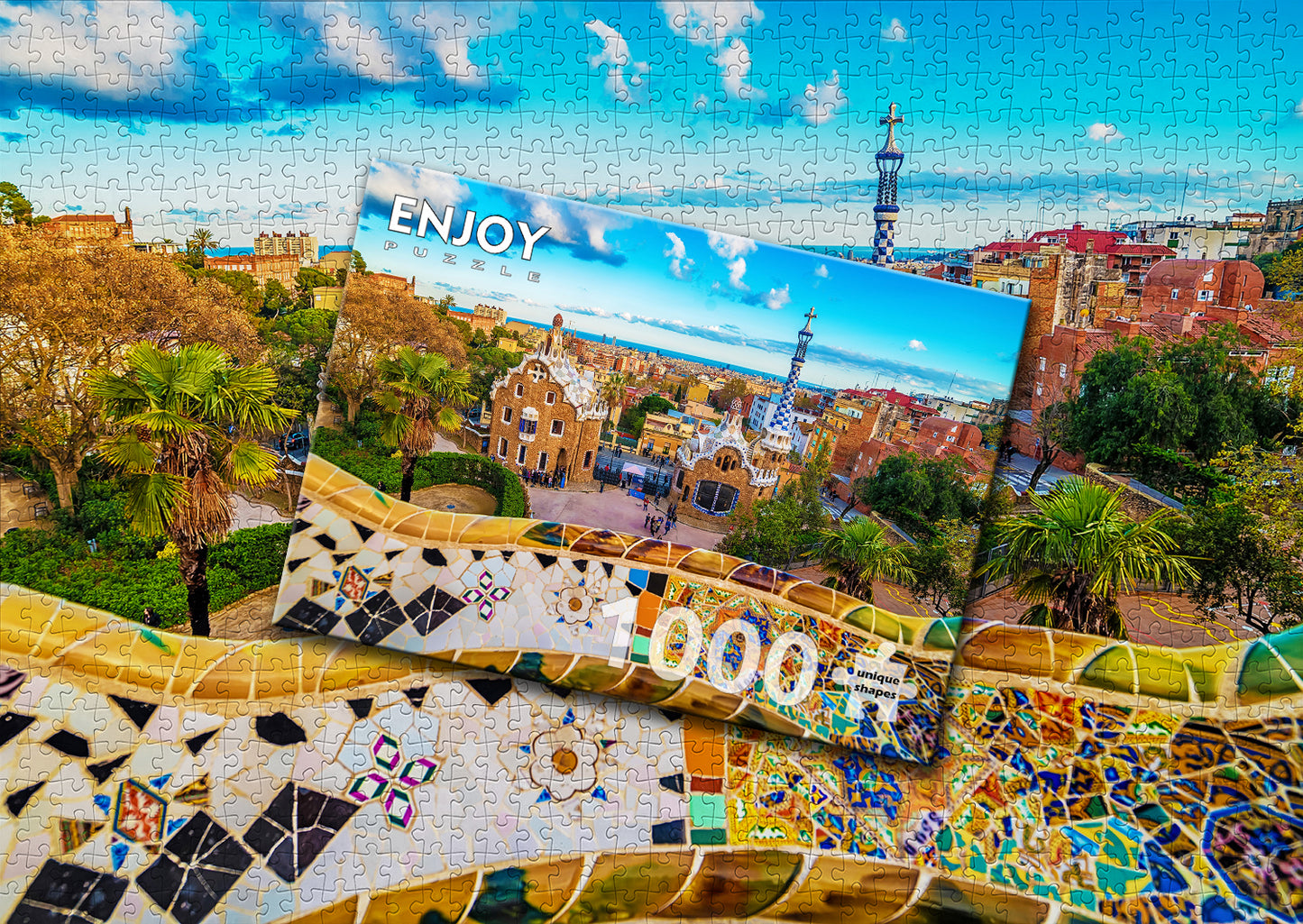 1000 Pieces Jigsaw Puzzle - View from Park Guell (1056)