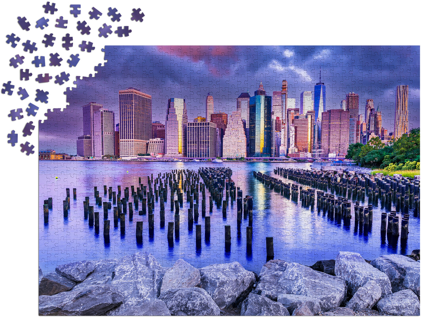 1000 Pieces Jigsaw Puzzle - Cloudy Sky Over Manhattan (1065)