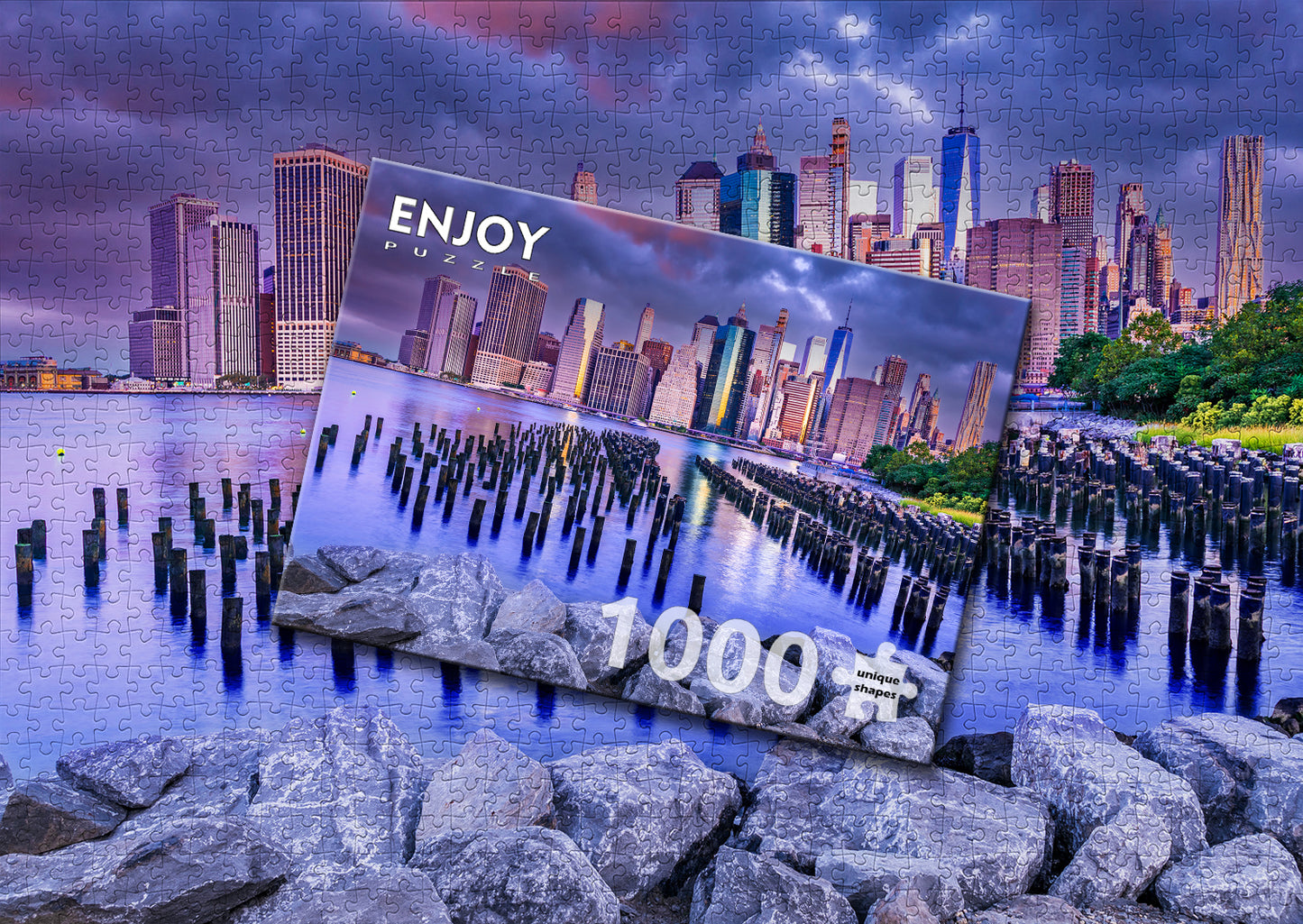 1000 Pieces Jigsaw Puzzle - Cloudy Sky Over Manhattan (1065)