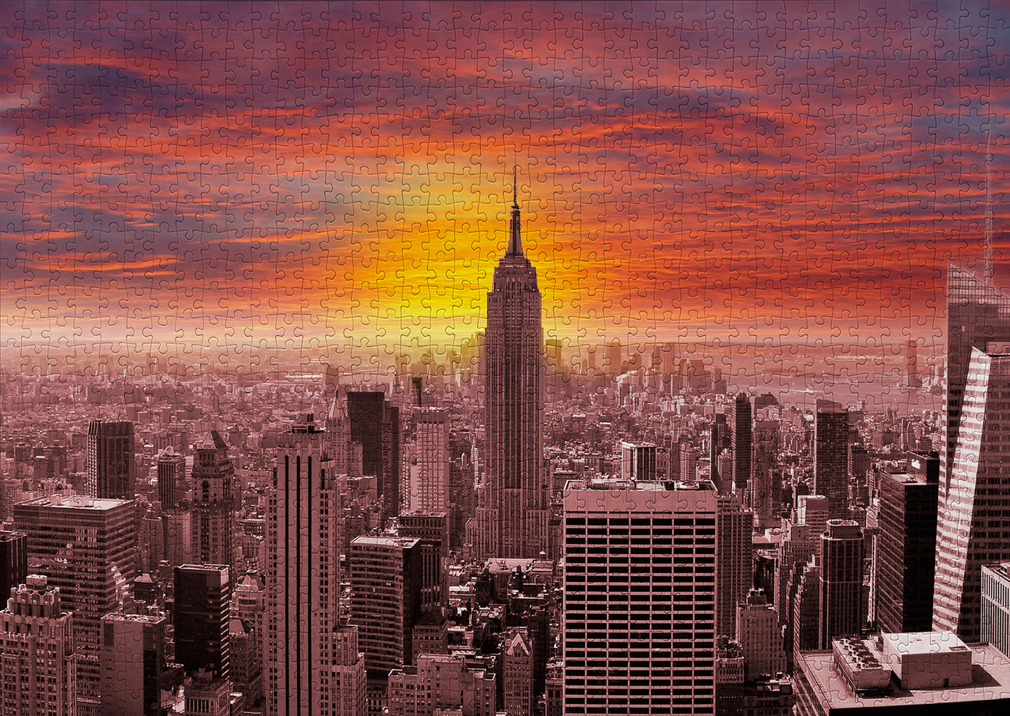 1000 Pieces Jigsaw Puzzle - Sunset Over New York Skyline (1068)