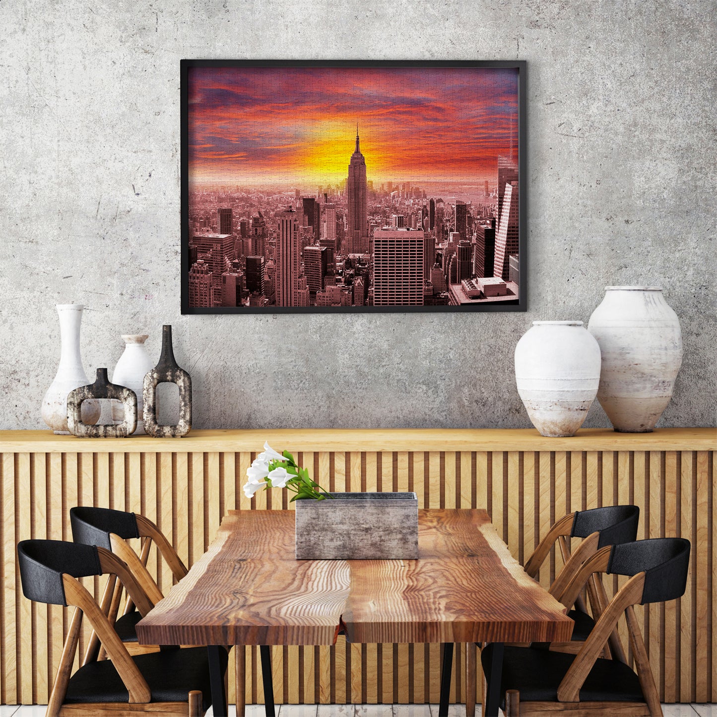 1000 Pieces Jigsaw Puzzle - Sunset Over New York Skyline (1068)