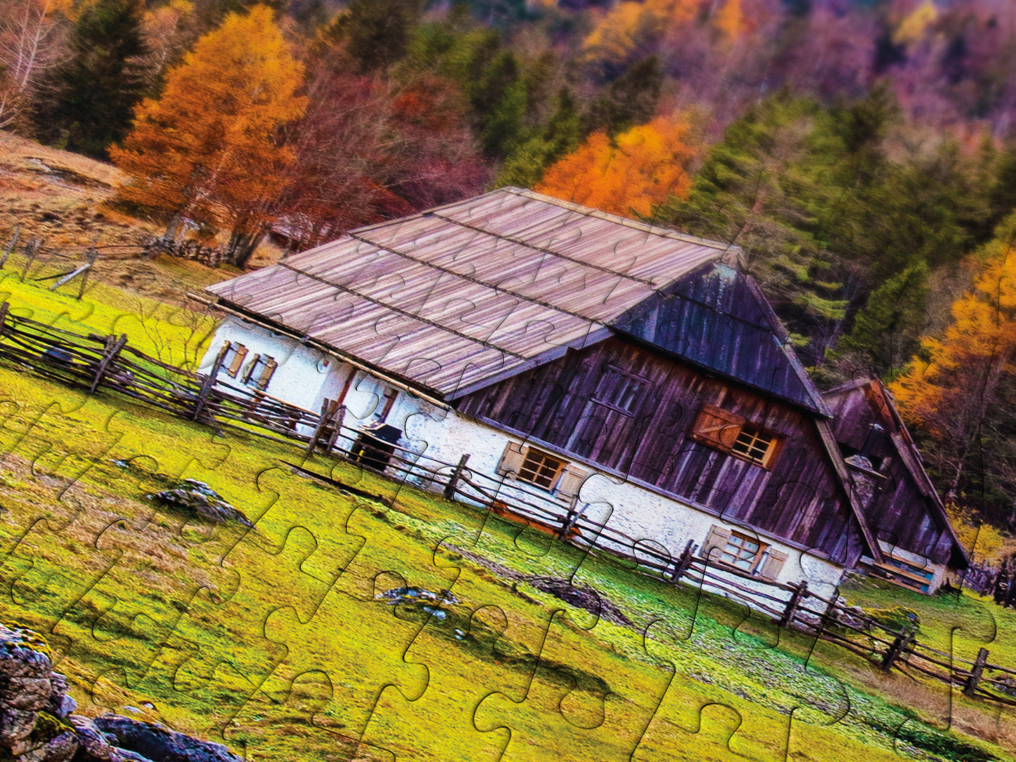 1000 Pieces Jigsaw Puzzle - Cottage in the Mountains (1074)