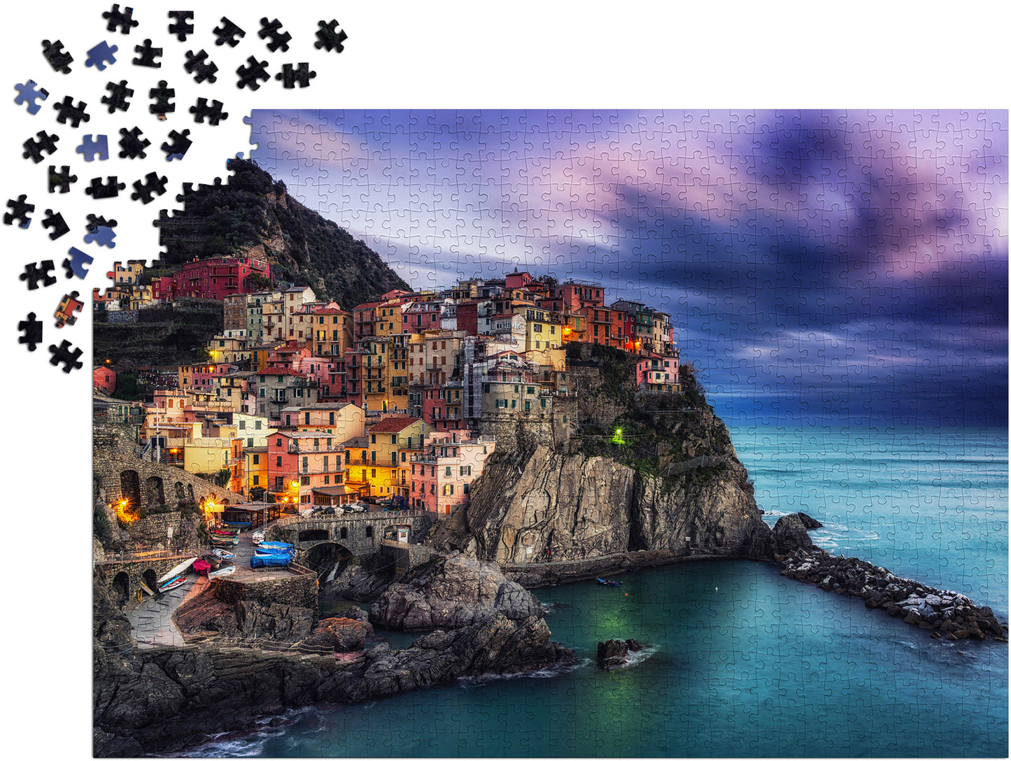 1000 Pieces Jigsaw Puzzle - Manarola at Dusk (1077)