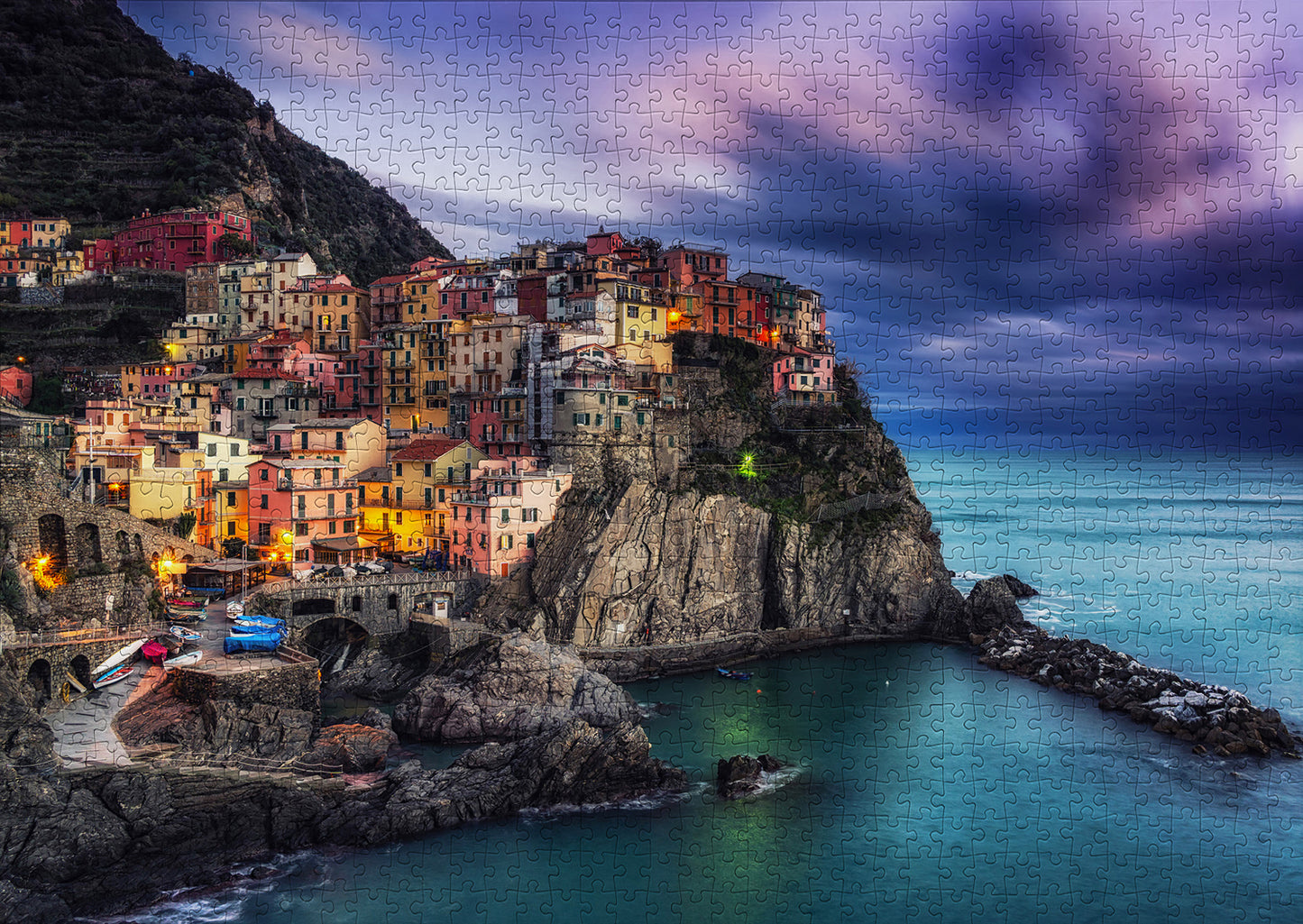 1000 Pieces Jigsaw Puzzle - Manarola at Dusk (1077)