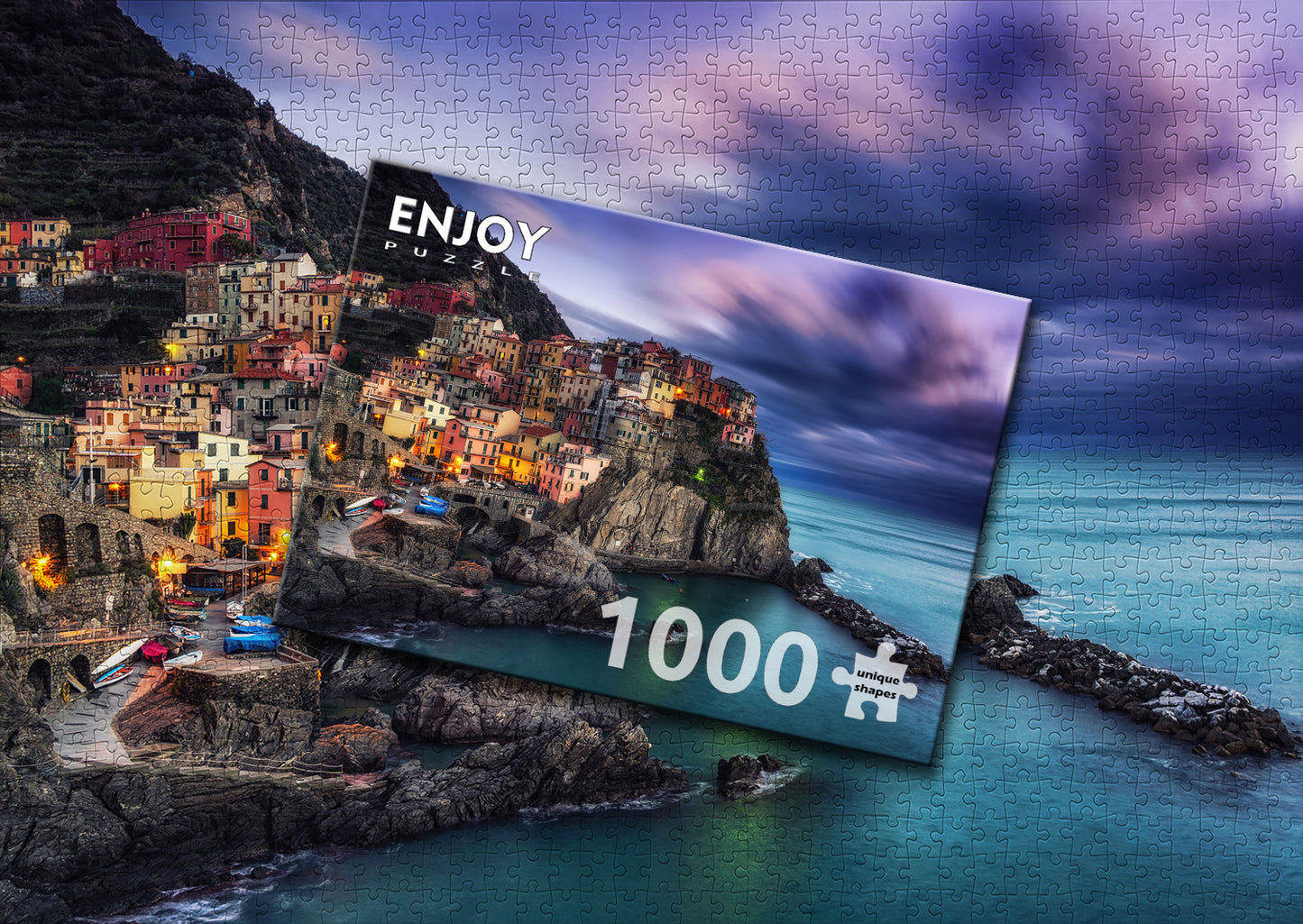 1000 Pieces Jigsaw Puzzle - Manarola at Dusk (1077)