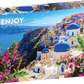 1000 Pieces Jigsaw Puzzle - Santorini View with Flowers (1083)