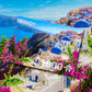 1000 Pieces Jigsaw Puzzle - Santorini View with Flowers (1083)