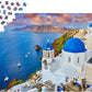 1000 Pieces Jigsaw Puzzle - Santorini View with Boats (1086)