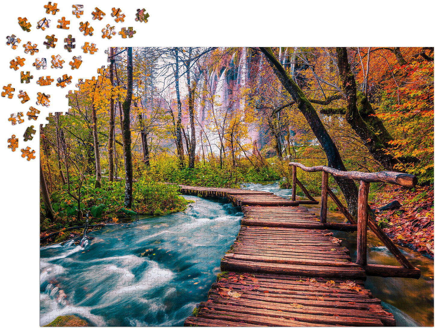 1000 Pieces Jigsaw Puzzle - Forest Stream in Plitvice (1089)